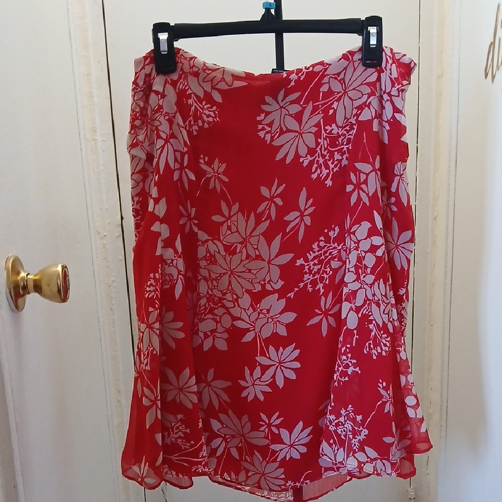 Red Floral Skirt